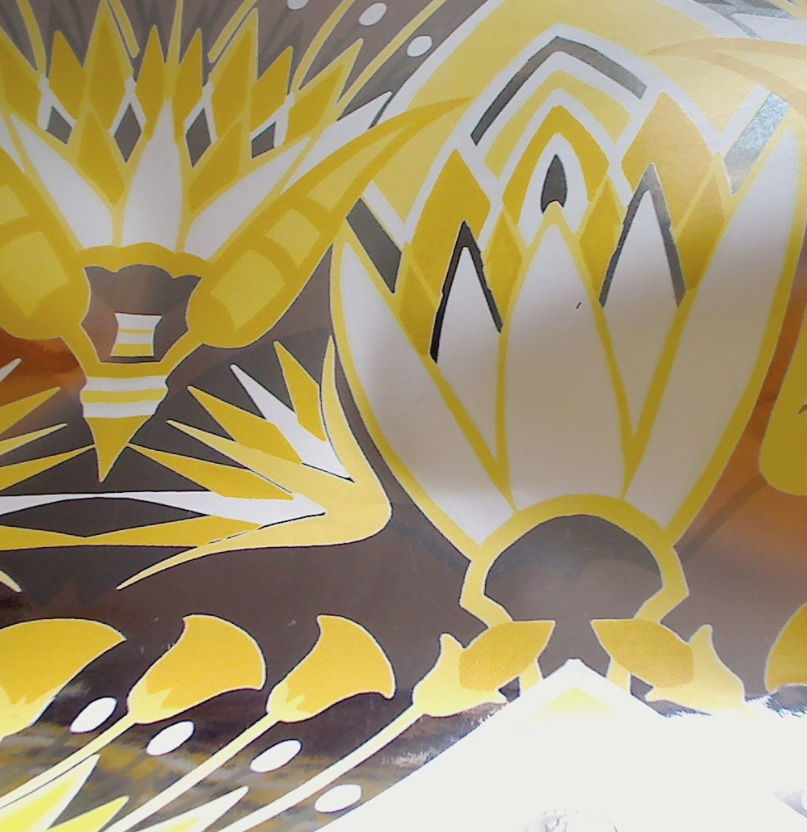 Tulips On Silver Mylar - Closeup Wallcovering | DW Bespoke Studios