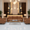 Subtle Woven Texture Russet Brown Upholstered Sofa | Architectural Fabrics