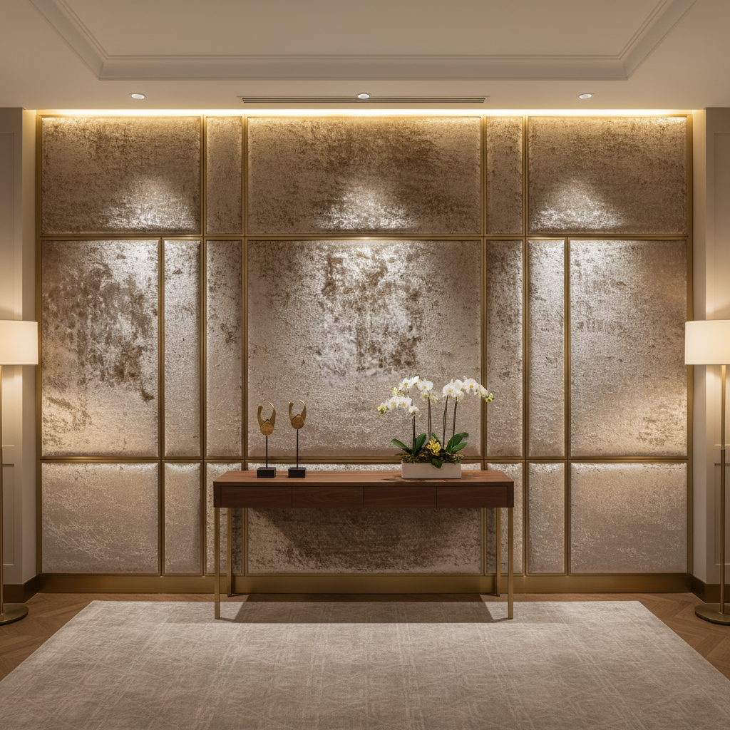 Crushed Velvet Texture Mushroom Taupe Upholstered Wall Panel | Architectural Fabrics