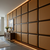 Smooth Pebble Grain Golden Bronze Upholstered Wall Panel | Architectural Fabrics