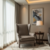 Embossed Reptile Scale Mushroom Taupe Upholstered Chair | Architectural Fabrics