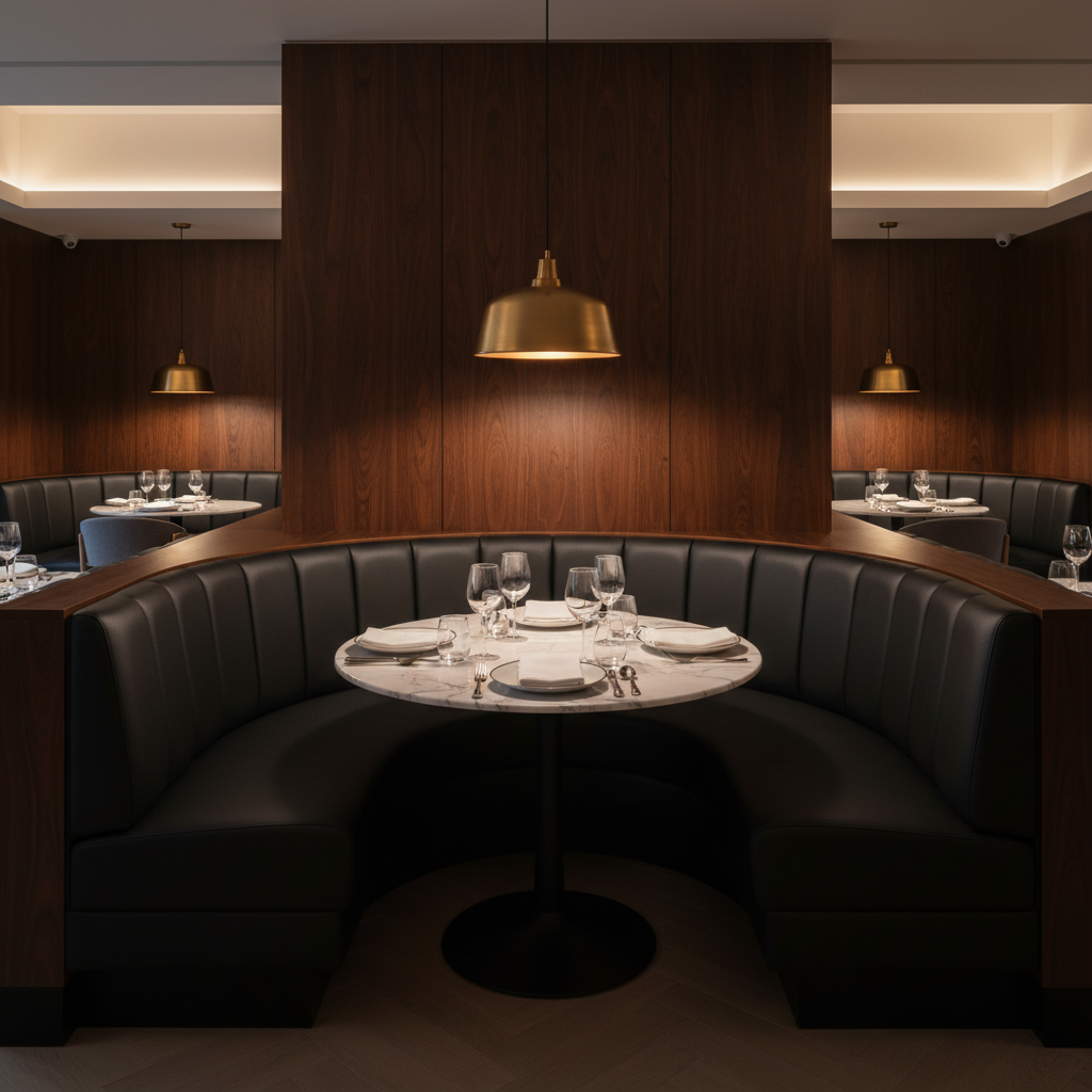 Vieques - Black Upholstered Banquette | Architectural Fabrics