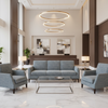 Woven Linear Texture Azure Mist Upholstered Sofa | Architectural Fabrics