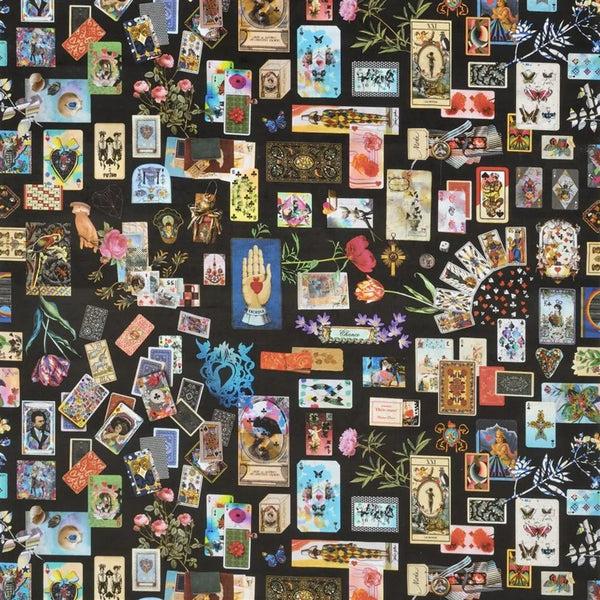 Maison de jeu Playing Card Novelty 01 Black Wallpaper | Christian Lacroix Europe