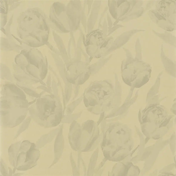 Fontainebleau Tulip Floral Gold Wallpaper | Designers Guild Europe