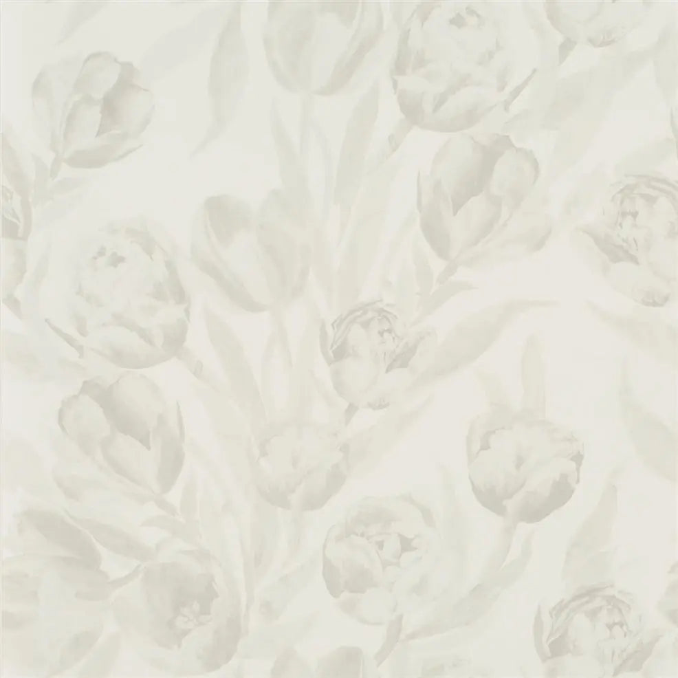 Fontainebleau Tulip Floral Slate Wallpaper | Designers Guild Europe