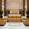 Woven Linen Weave Goldenrod Yellow Upholstered Sofa | Architectural Fabrics