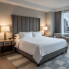 Smooth Solid Surface Deep Graphite Upholstered Headboard | Architectural Fabrics