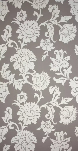 Dusa Damask Silver Wallpaper | Osborne & Little Europe
