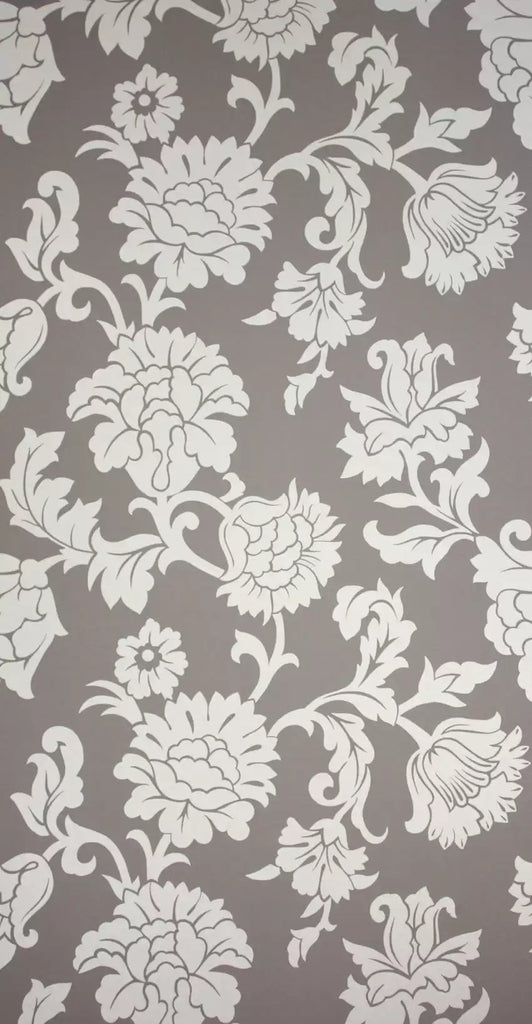 Dusa Damask Silver Wallpaper | Osborne & Little Europe