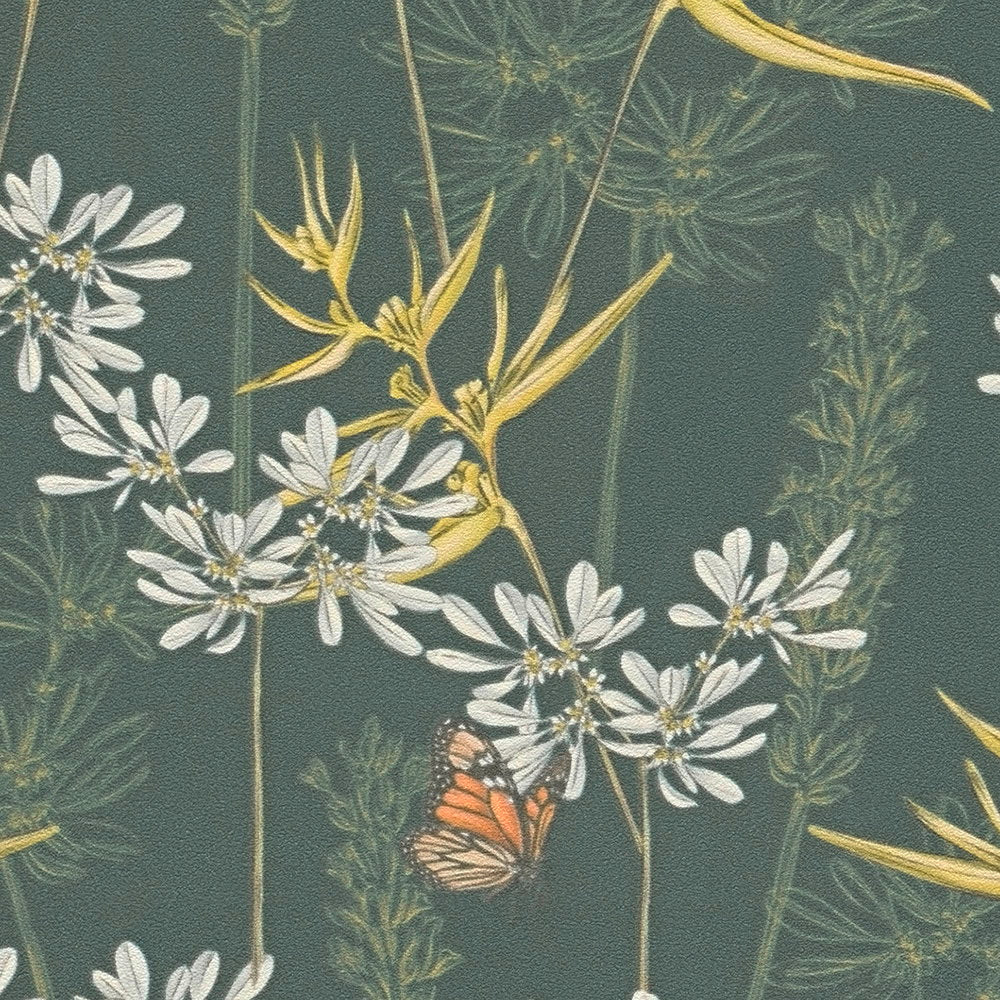Drawn Into Nature Teal Wallcovering | AS Creation