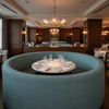 Woven Textile Texture Ocean Teal Upholstered Banquette | Architectural Fabrics