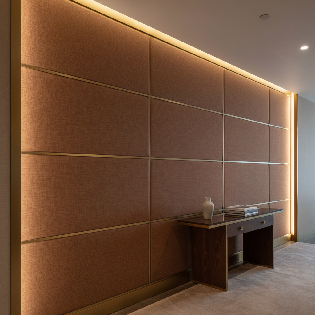Linen Island - Earth Upholstered Wall Panel | Architectural Fabrics
