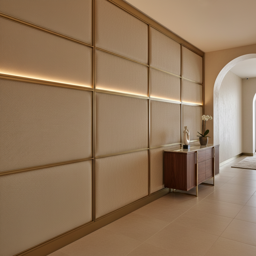 Steeple Reef - Sand Upholstered Wall Panel | Architectural Fabrics