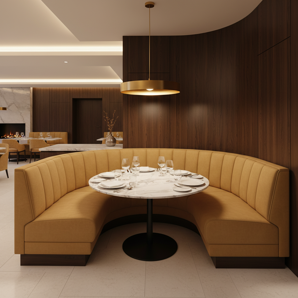 Soper Hole - Wheat Upholstered Banquette | Architectural Fabrics