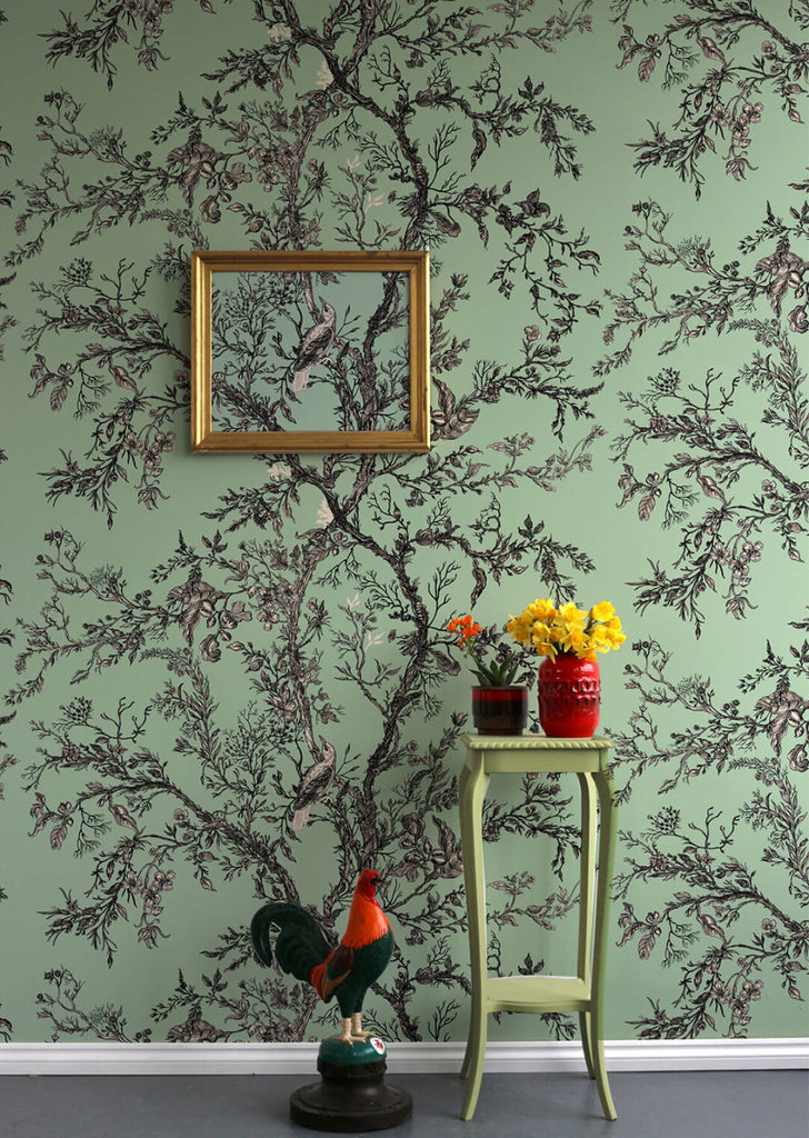 Golden Oriole Superwide Wallcovering Georgian Mint