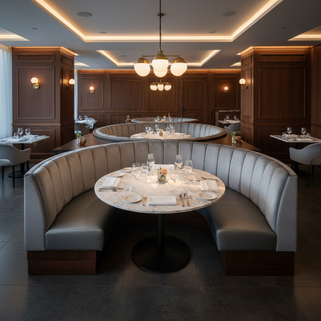 Ultrasuede Silver Grey Gray Upholstered Banquette | Ultrasuede Upholstery