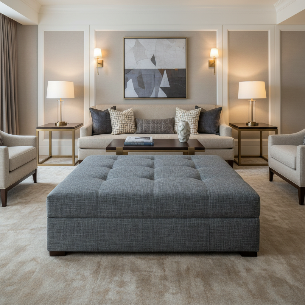 Rincon - Iris Upholstered Ottoman | Architectural Fabrics