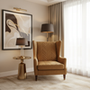 Channel Chevron Texture Toffee Brown Upholstered Chair | Architectural Fabrics