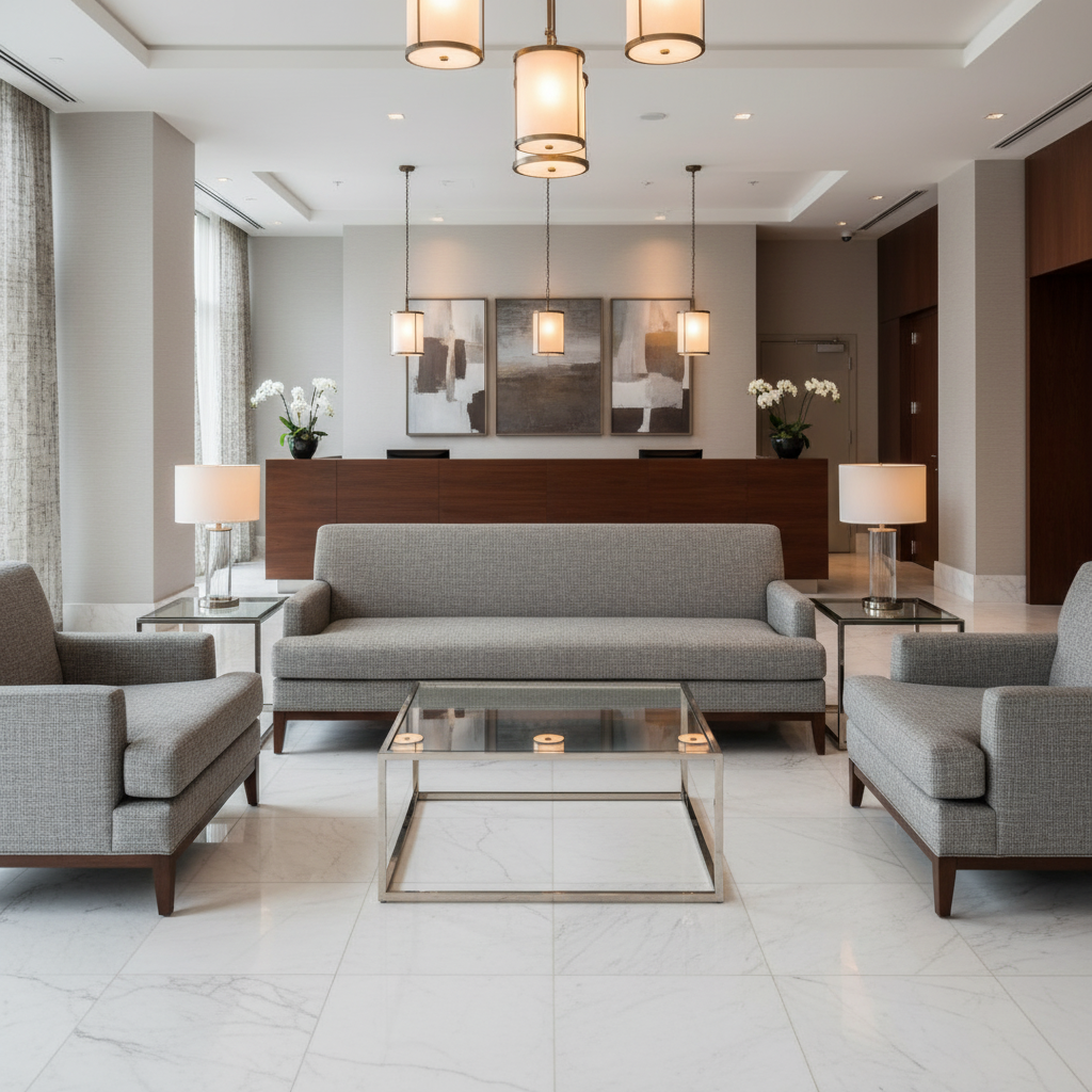 Brushed Linen Weave Stone Gray Upholstered Sofa | Architectural Fabrics