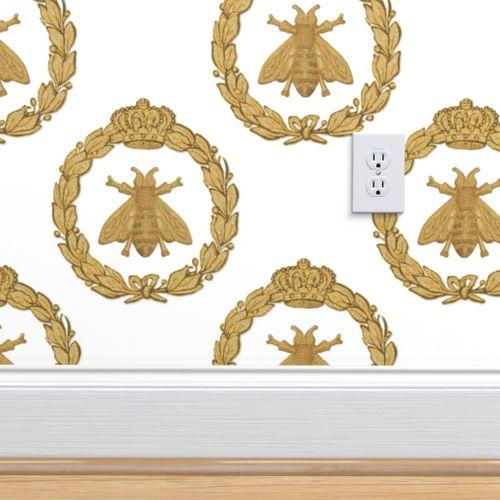 Napolean's Bee Gold Traditional Wallpaper