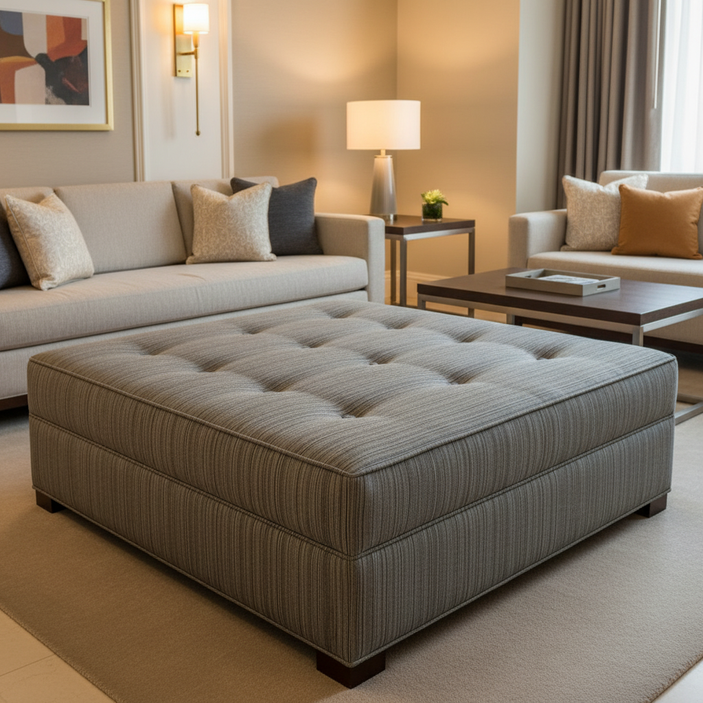 Montego - Surf Upholstered Ottoman | Architectural Fabrics