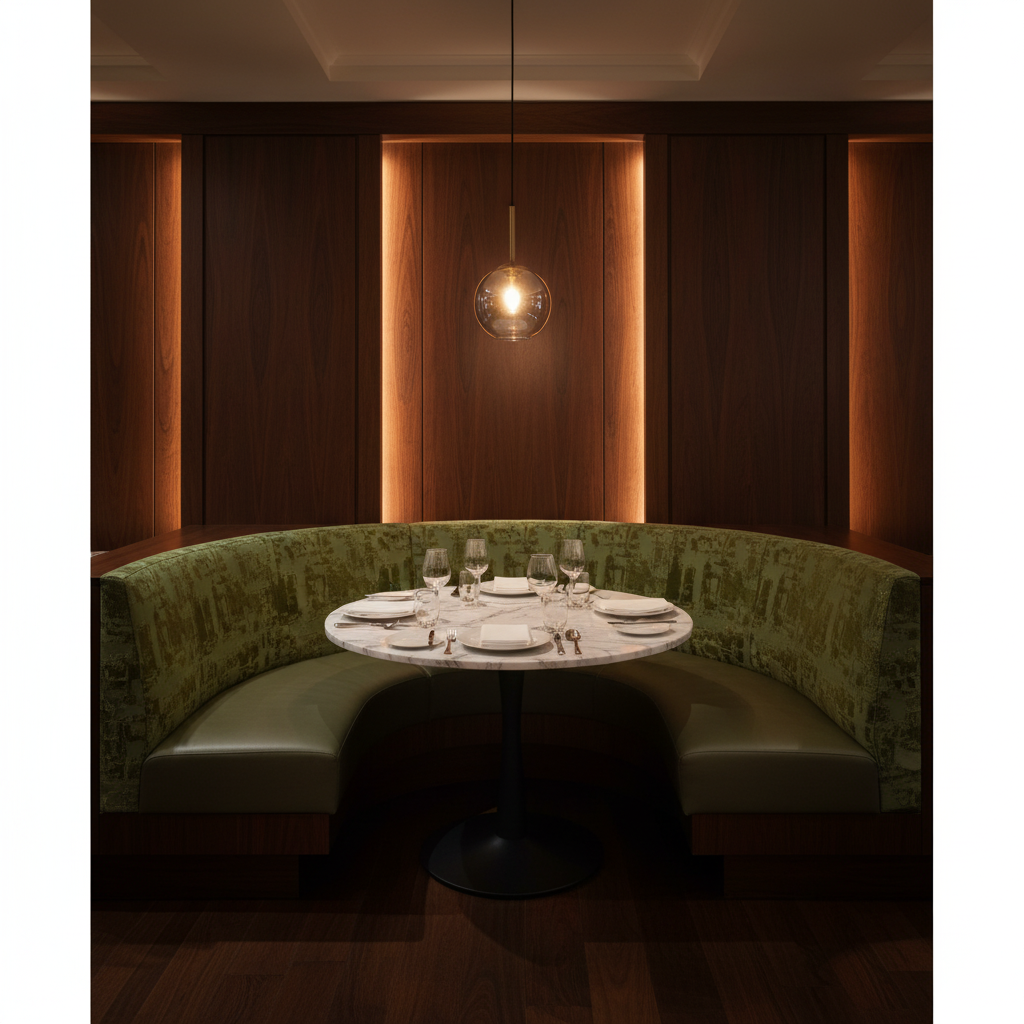 Turf Bay - Leaf Upholstered Banquette | Architectural Fabrics