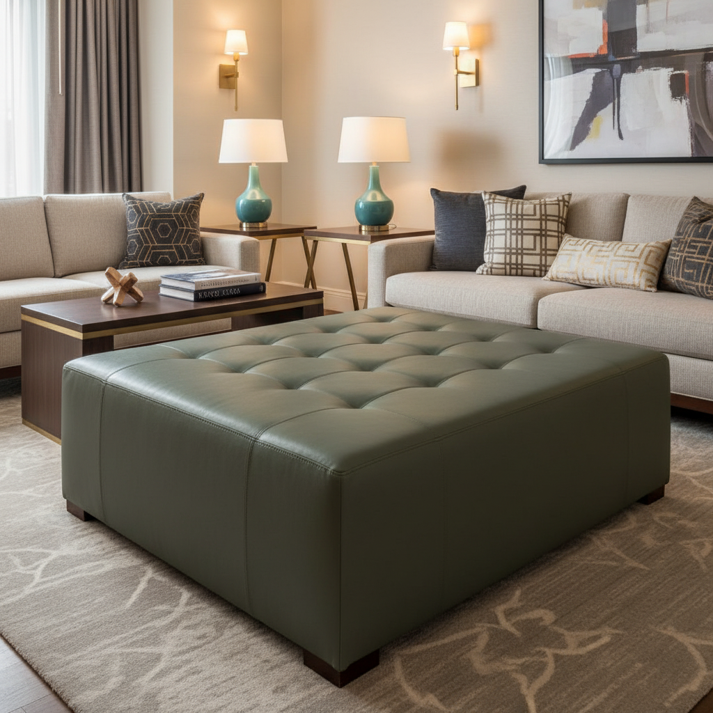 Port Royal - Hunter Upholstered Ottoman | Architectural Fabrics