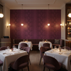 Labasa Purple Snake Skin | Hollywood Wallcoverings - Restaurant Dining commercial room setting