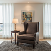 Alamo - Cocoa Bean Performance Vinyl Upholstered Chair | Architectural Fabrics