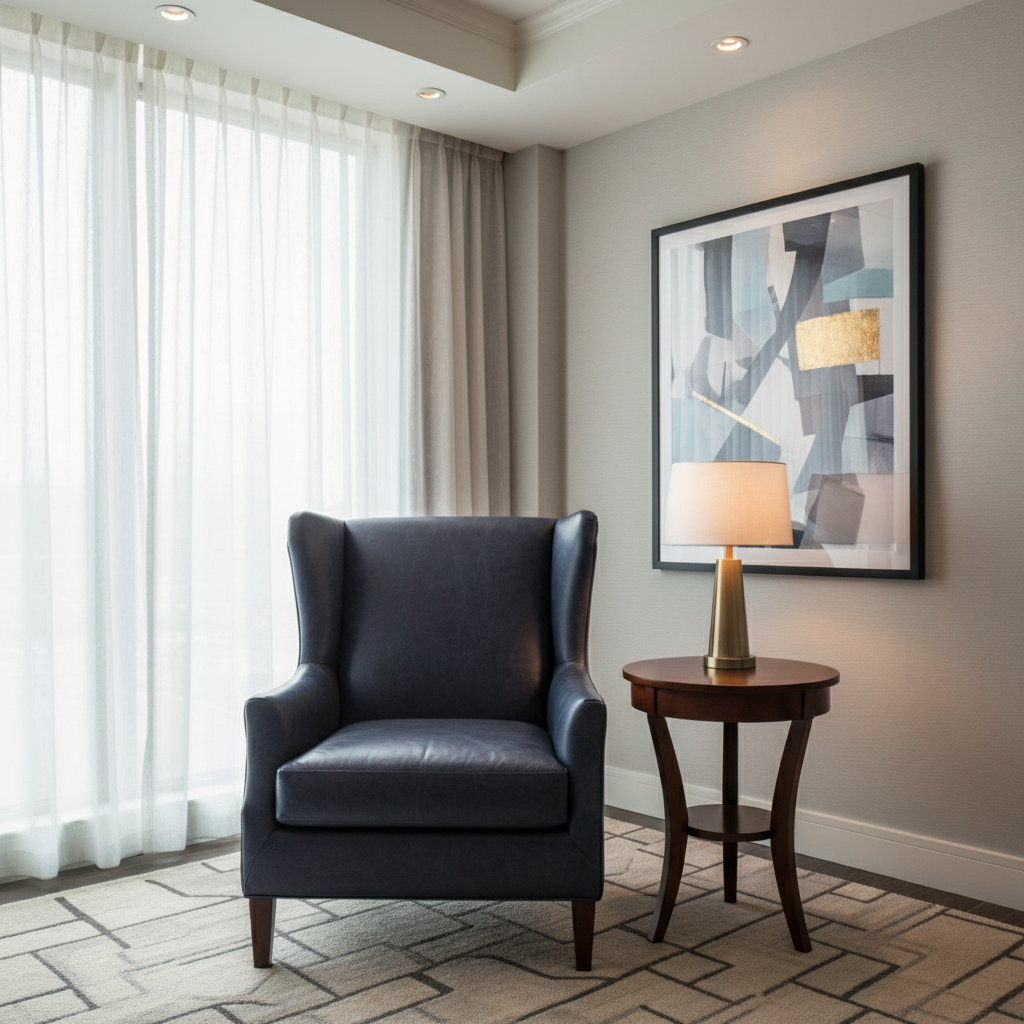 Fine Pebble Grain Deep Indigo Upholstered Chair | Architectural Fabrics