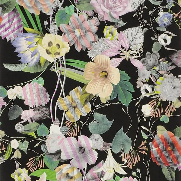 Malmaison Botanical 03 Black Wallpaper | Christian Lacroix Europe