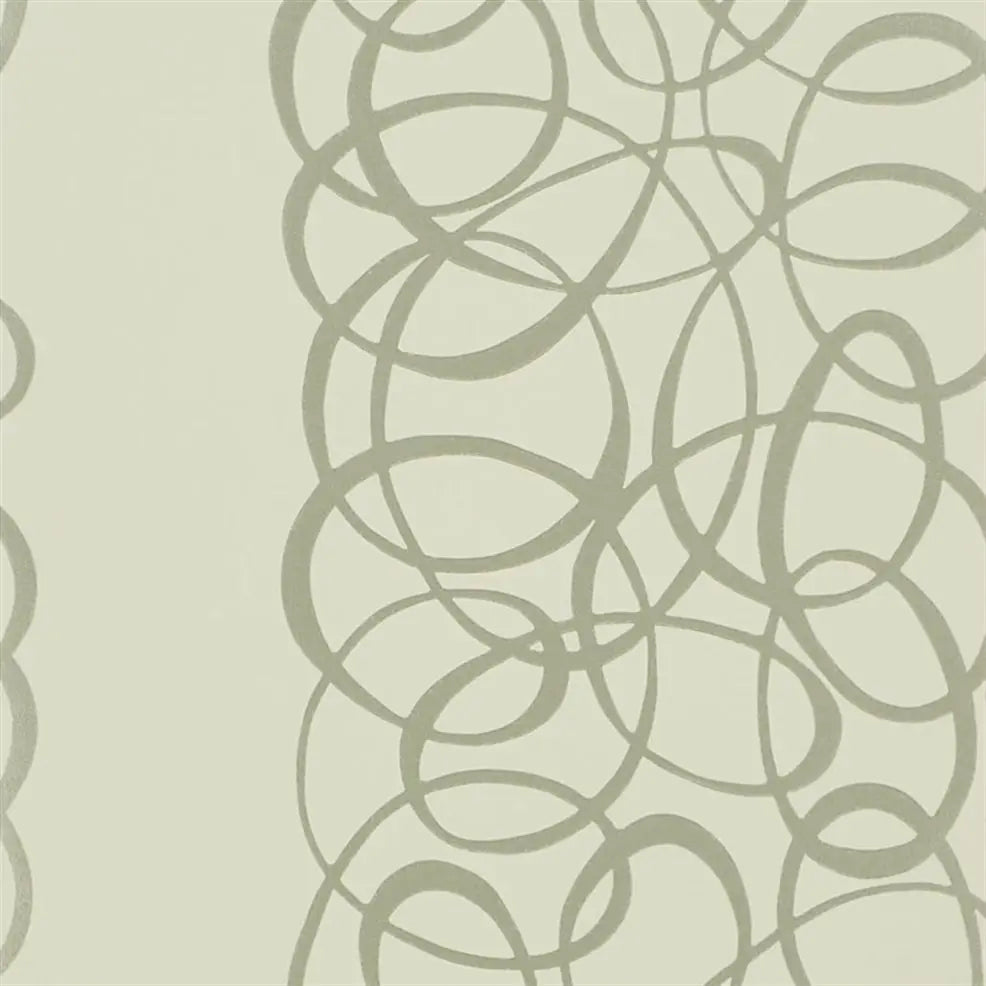 Marquisette Ribbon Stripe Pale Celadon Wallpaper | Designers Guild Europe