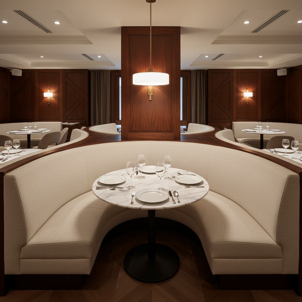 Linen Island - Icecap Upholstered Banquette | Architectural Fabrics