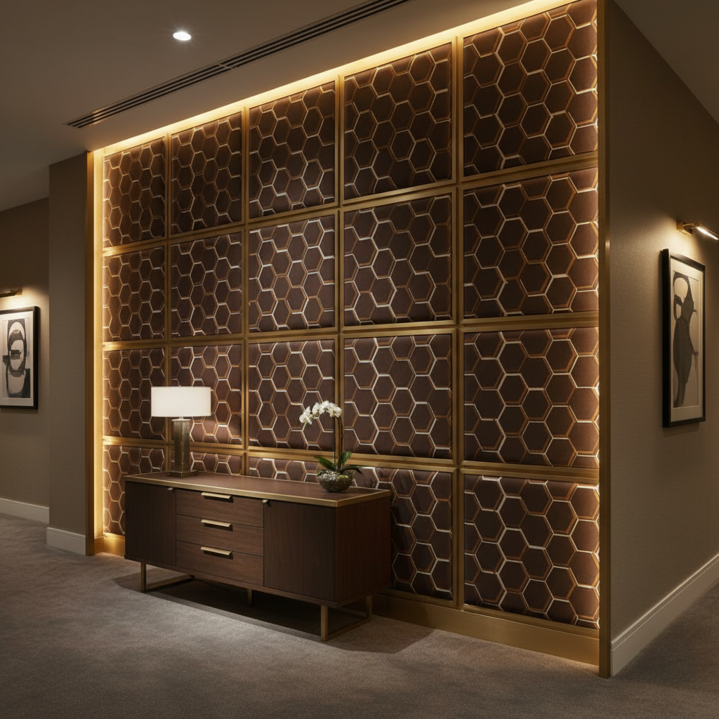 Pelican Cay - Chocolate Upholstered Wall Panel | Architectural Fabrics