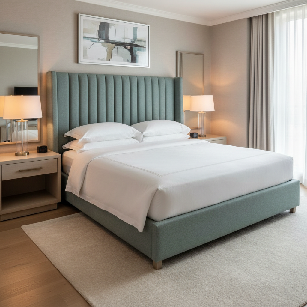 Aire Pebbled - Sea Glass Breathable Polyurethane Upholstered Headboard | Architectural Fabrics