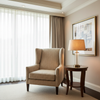 Woven Chevron Pattern Neutral Beige Upholstered Chair | Architectural Fabrics