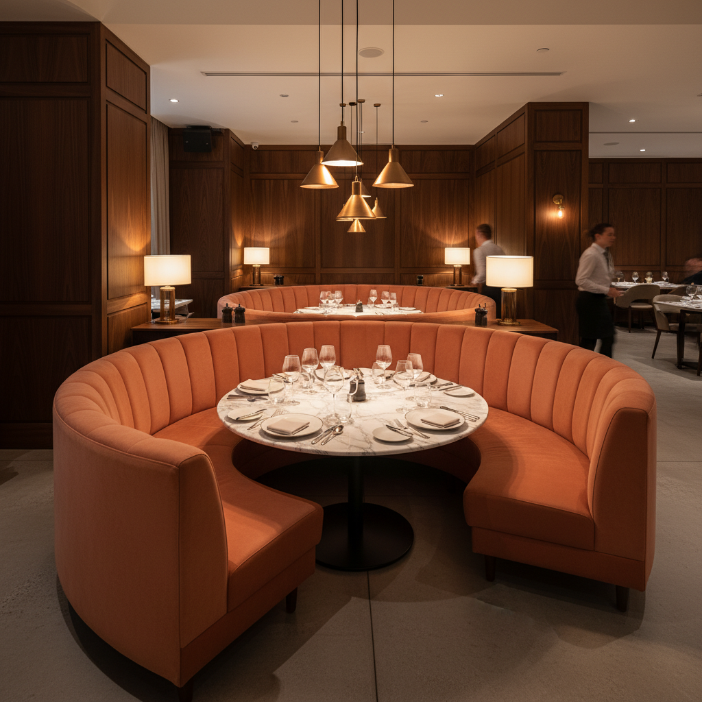 Pearisburg Pink Upholstered Banquette | Architectural Fabrics