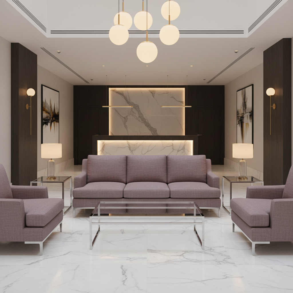 Woven Crosshatch Texture Dusty Mauve Upholstered Sofa | Architectural Fabrics