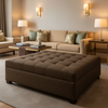 St. Eustatius - Mahogany Upholstered Ottoman | Architectural Fabrics