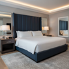 Fine Pebble Grain Deep Indigo Upholstered Headboard | Architectural Fabrics