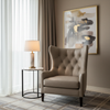 Smooth Pebble Grain Mushroom Taupe Upholstered Chair | Architectural Fabrics