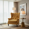 Woven Linen Weave Goldenrod Yellow Upholstered Chair | Architectural Fabrics