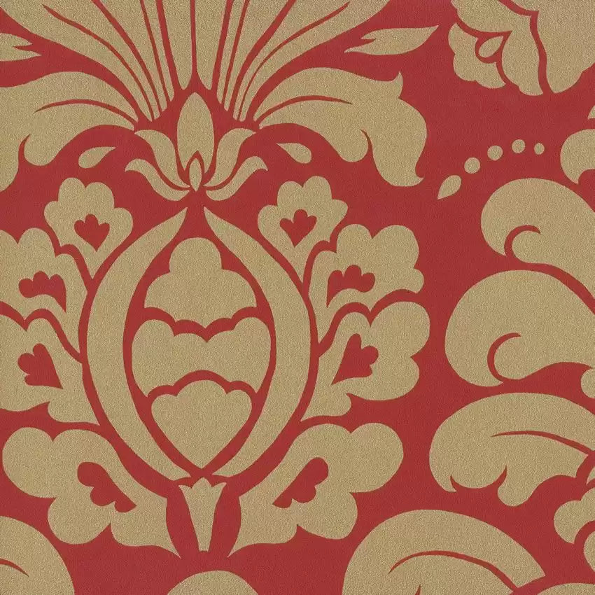 Edo Vinyl Red Wallpaper | Osborne & Little Europe