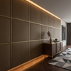 Brushed Linen Weave Bronze Patina Upholstered Wall Panel | Architectural Fabrics