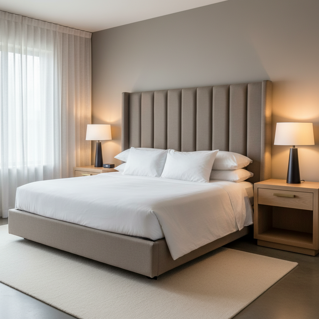 Luxury Cay - Gravel Upholstered Headboard | Architectural Fabrics