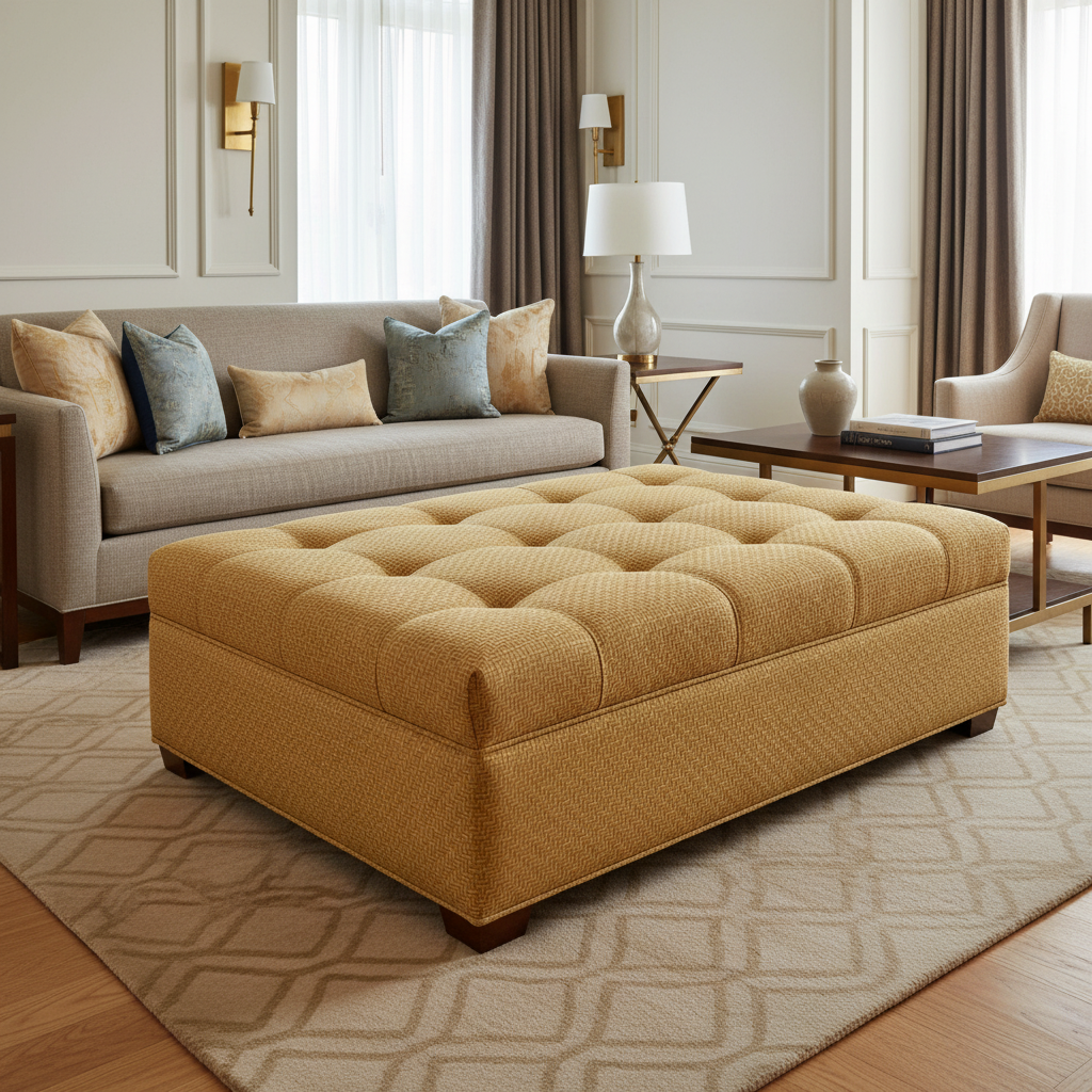 Archer - Archer Performance Vinyl Upholstered Ottoman | Architectural Fabrics