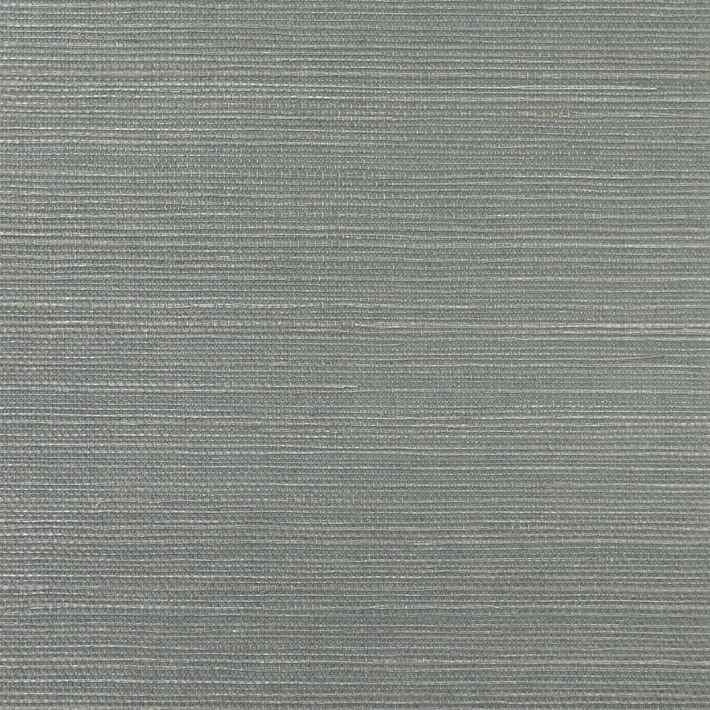 Nantucket Grasscloth Metallic Silver & Bluestone Wallcovering | Phillipe Romano
