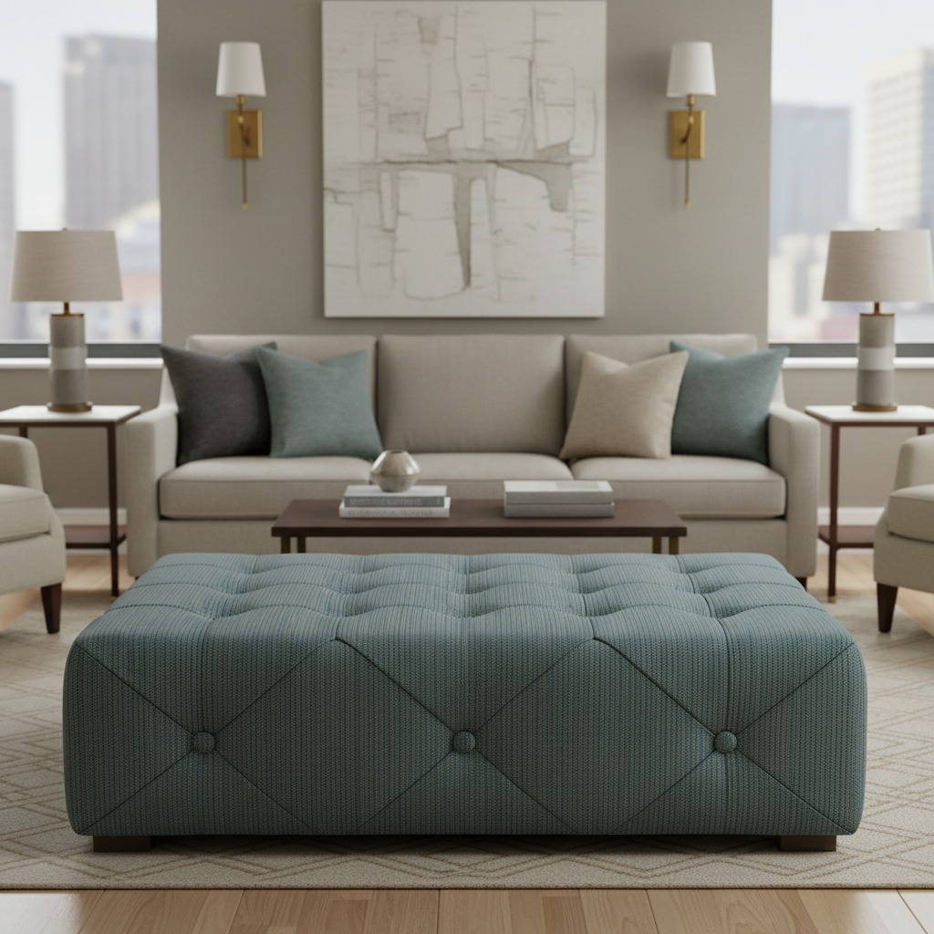 Ballad - Ballad Tekloom Performance Upholstered Ottoman | Architectural Fabrics