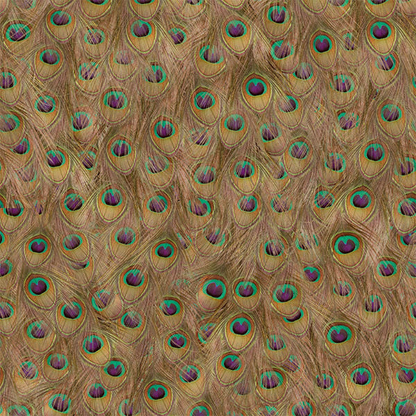 Peafowl Warm, Roll Vinyl Wallcoverings | Newwall